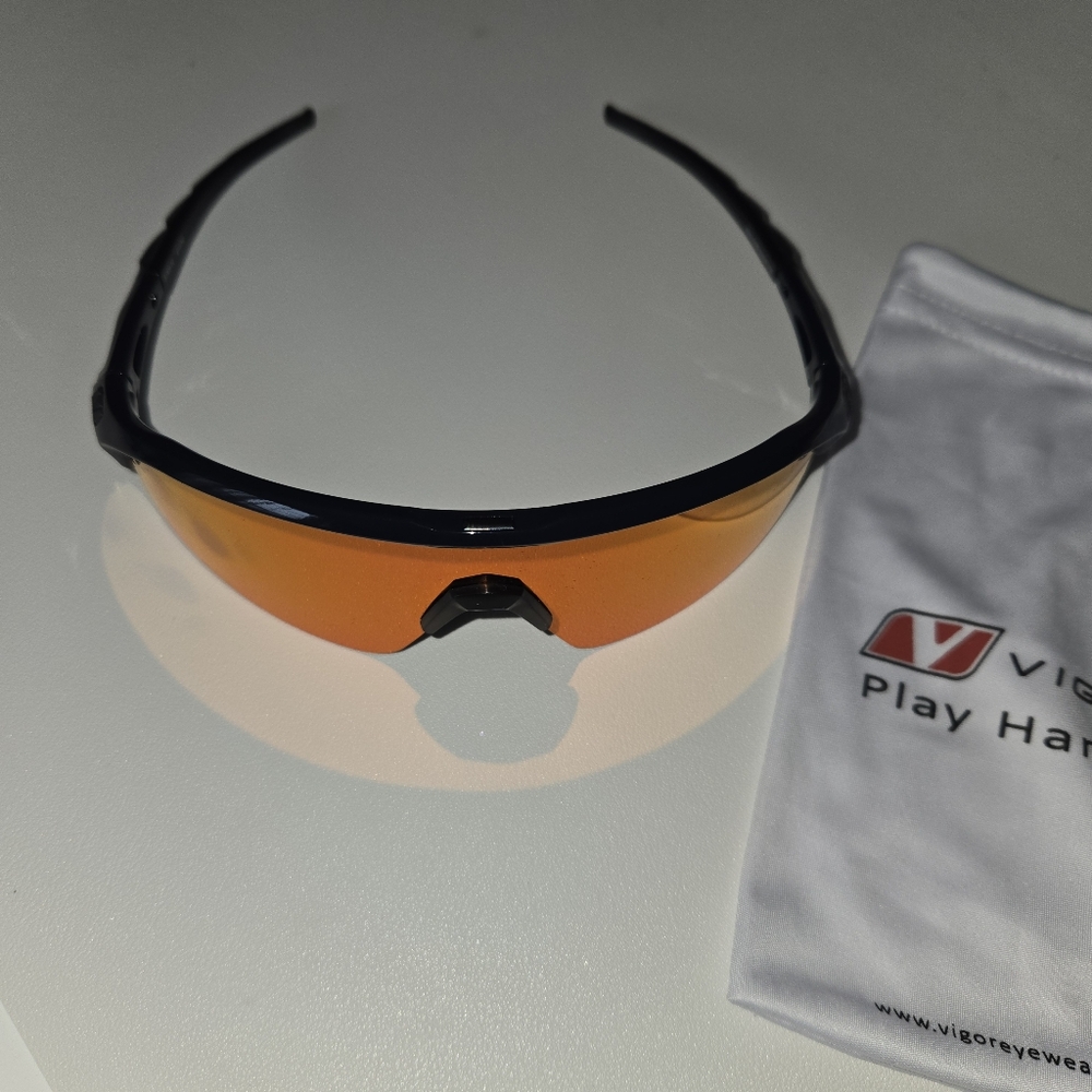 NWT Vigor Mystic Black and Orange / Yellow Sports Sunglasses - Picture 3 of 8